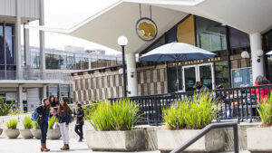 The Golden Bear Café is on Sproul Plaza close to the MLK Student Union building.